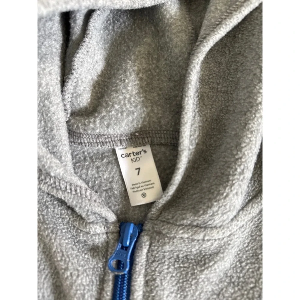 Carter's Boys Gray Fleece Full Zipper jacket Size 7‎